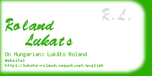 roland lukats business card