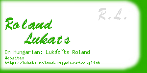 roland lukats business card